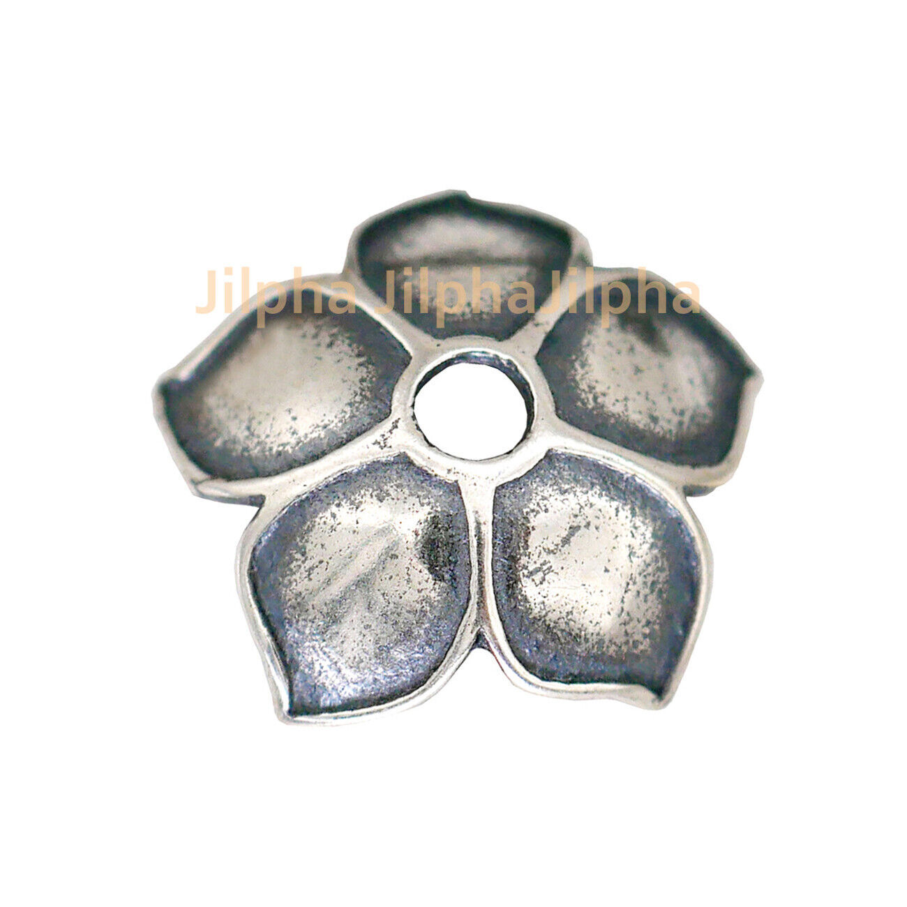 Bali Sterling Silver Leaves Bead Cap Bracelet Bead Spacer Cap A5376