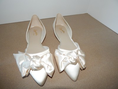 ivory satin flats
