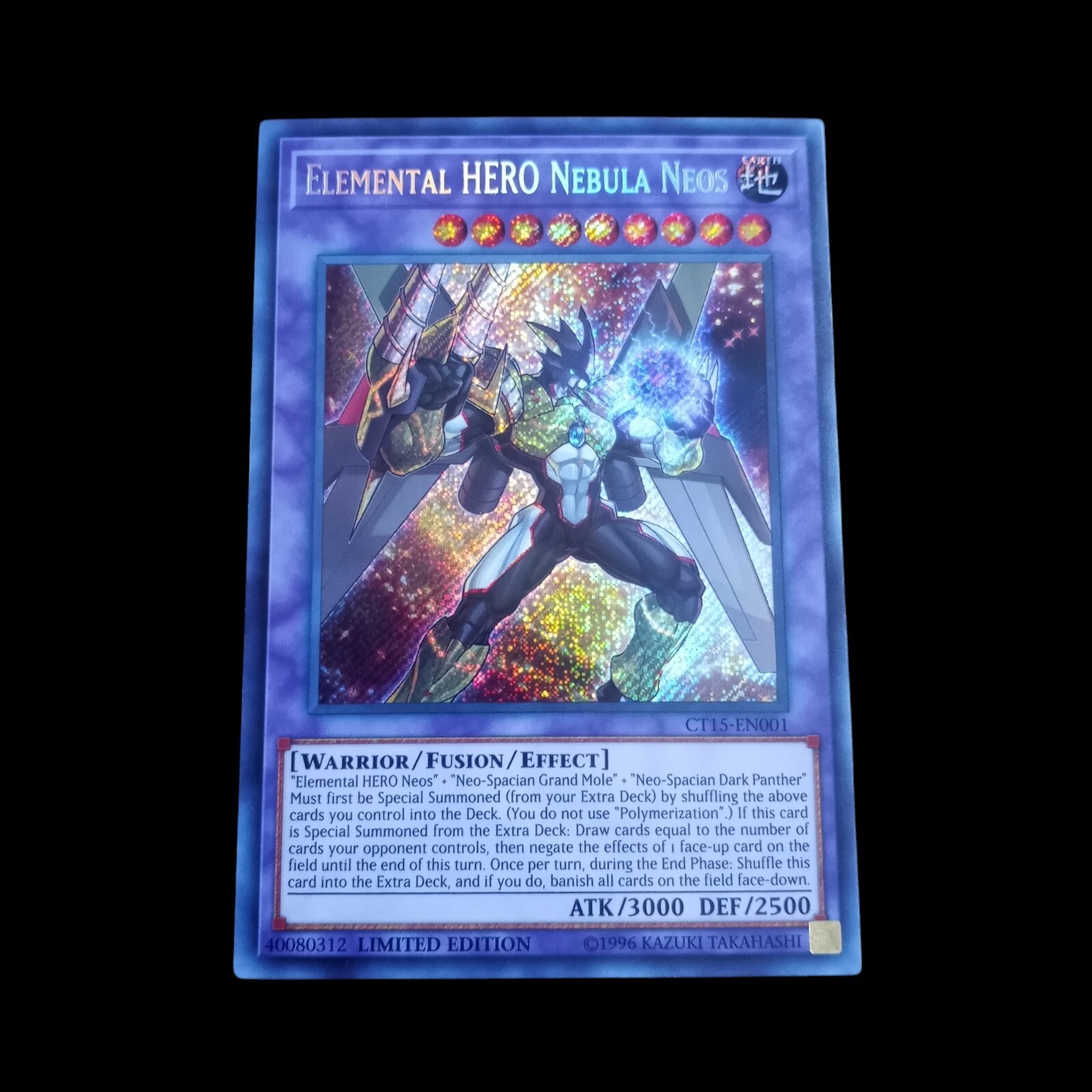 Yu-Gi-Oh Elemental Hero Nebula Neos CT15-EN001 LIMITED EDITION SECRET RARE