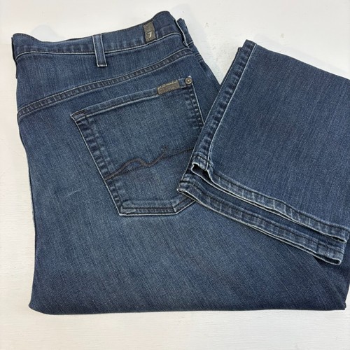 7 For All Mankind Button Fly Jeans Herren 40 x 30 Blau Standard Fit Straight Denim