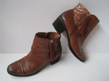Pikolinos Cognac Leather Zip Fringe Ankle Boots Womens Us 11.5-12 Eur 42 Free Sh