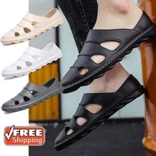Men Slip On Mules Clogs Sports Sandals Beach Water Slippers Roman Open Toe Shoes