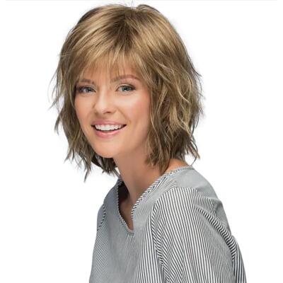 Human Hair! New Women's Long Light Brown Blond Straight Full Wigs 12 ...