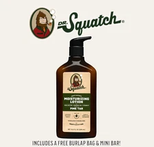 New! Dr Squatch Pine Tar- Natural Hand & Body Lotion with Mini Pine Tar Bar!