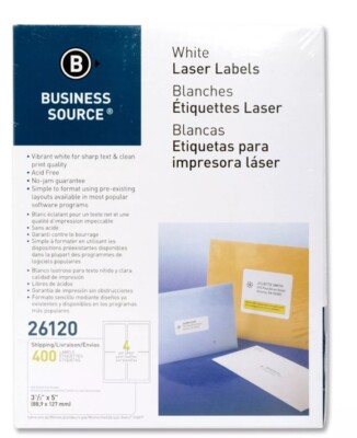 21051 Mailing Label, Laser, 1-Inch x2-5/8-Inch , 7500 Labels White