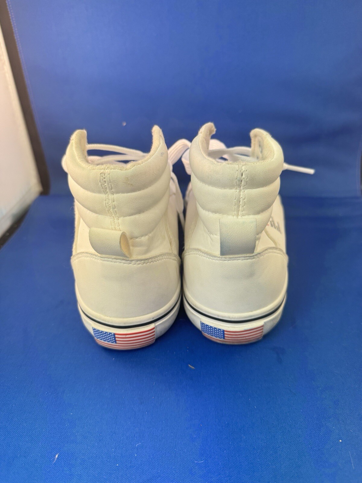 SAOLA Scarpe da tennis uomo NASA bianche pelle vitale alte taglia 7 5