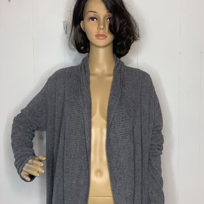 Barefoot Dreams Cardigan Sz L XL Cozychic Lite Circle Open Ash