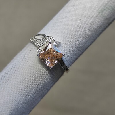 Padparadscha Saphir Mit Ad Ring Party Kleidung Edelstein Geschenk C6883