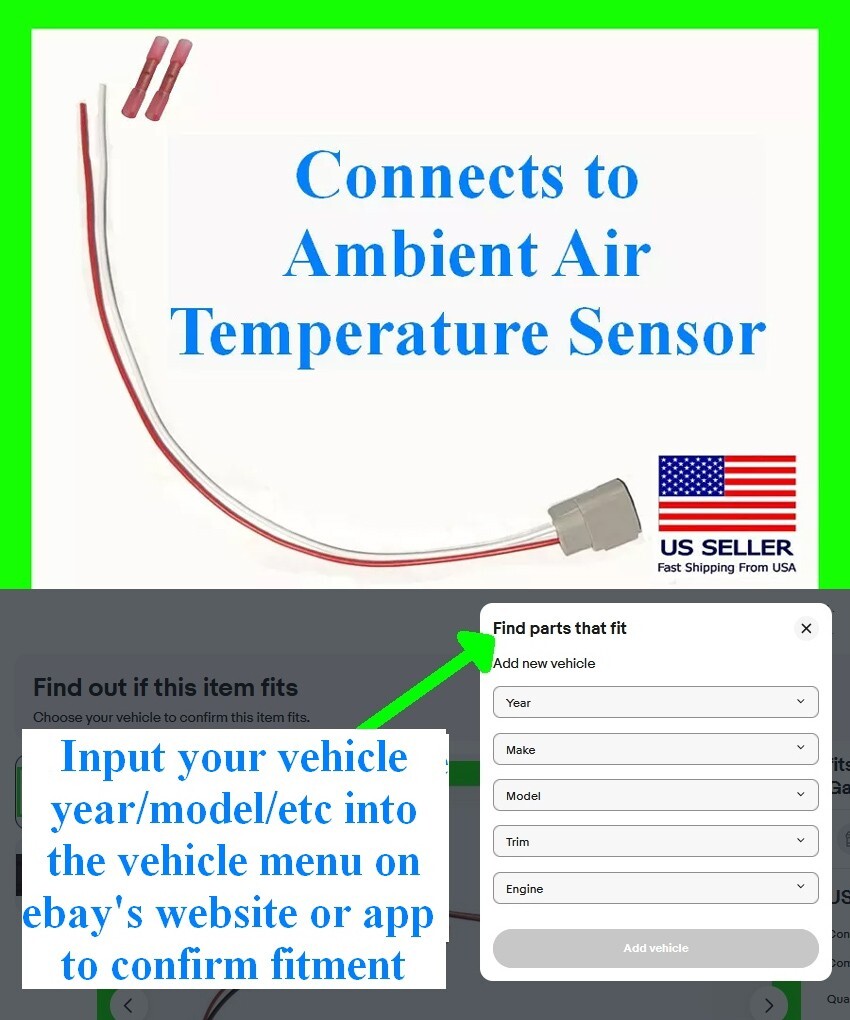 fits Mazda Ambient Air Temperature Sensor Harness Connector Pigtail Plug Wiring