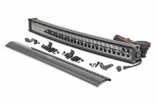 Rough Country 30"Curved Cree LED Light Bar-Dual Row Black Series w/ Amber DRL