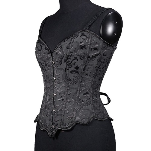 Womens Boned Lace Up Strap Waist Cincher Corset Club Bustier Corselet Plus Size - Bild 12 von 15