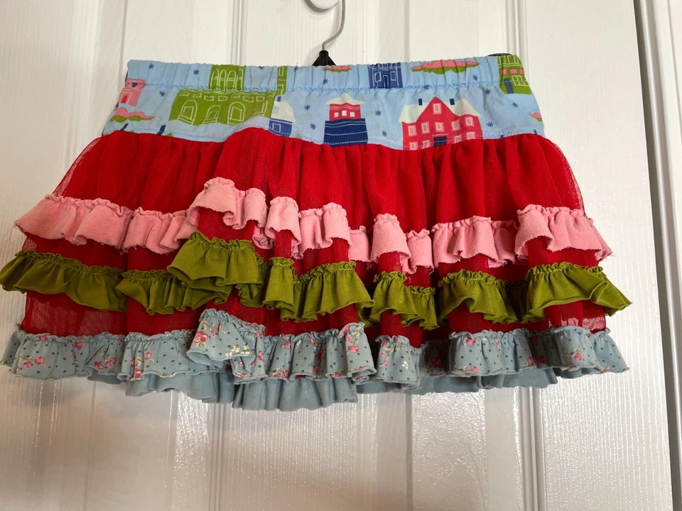 Falda Matilda Jane de Tul con Volantes en Capas Talla 18 Meses Red/Algodón Giro Foto 4 de 4