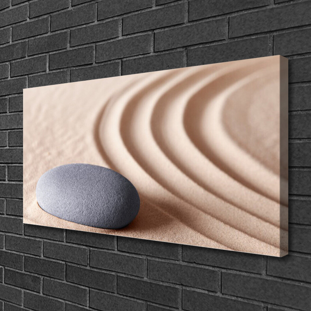 Photo sur toile sable et pierre décoration zen pour salon lumineux 100x50