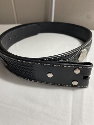 Genuine Leather Black Belt O/S For Men Or Women MENS WOMEN WORK CASUAL OUTFIT GENUINE LEATHER BLACK BELT 32  main image 2