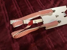 Unbranded suspenders red/white striped new no tags
