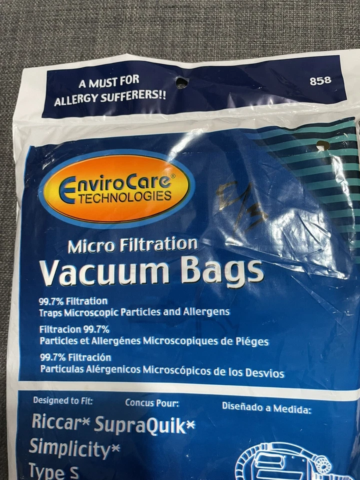 EnviroCare Riccar , SupraQuilk, Simplicity Type S Micro Filtration Vacuum 6 Bags - Image 2 of 4