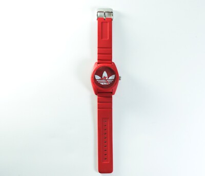 Adidas Santiago Quartz Adh6168 Watch Unisex Rubber Red White | eBay