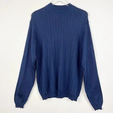 Kilburne & Finch Blue Long Sleeve Rayon Cotton Pullover Sweater Top Mens M