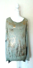Made in Italy women's gray gold pullower size-L/XL