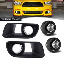 Bumper Fog Light Lamp w/Chrome Cover 4Pcs/Set For Dodge Charger SRT-8 2012-2015