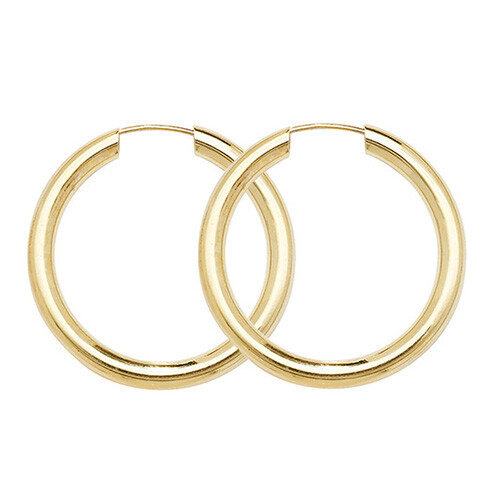 Elegant 9ct Yellow Gold Hoop Earrings for Ladies in 12-65mm Sizes-image