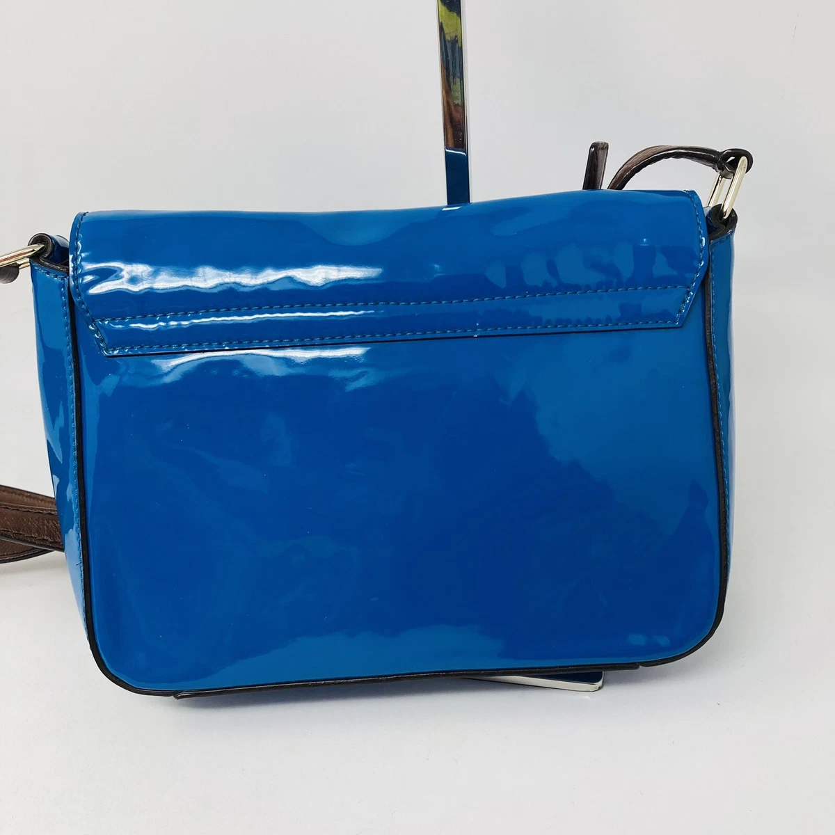 Blue patent leather clearance purse