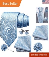 3.15" Stylish Paisley Tie Set with Cufflinks Pocket Square - Men s Formal Wear