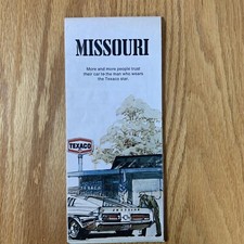 Texaco Map Missouri Kansas City St. Louis Springfield 1973 Gas Oil Advertising