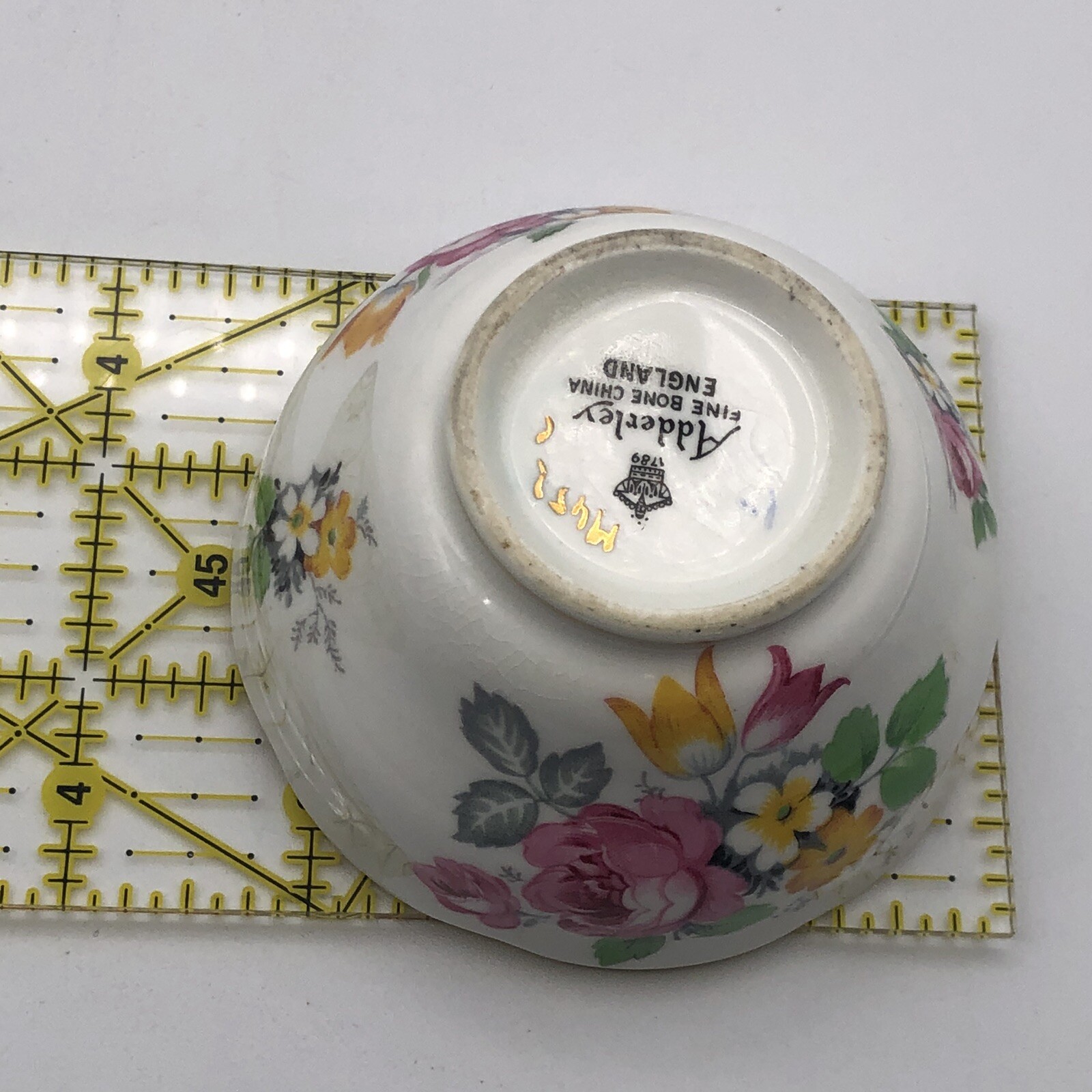 Adderley England Fine Bone China Cream and Sugar Set Pink Rose Floral