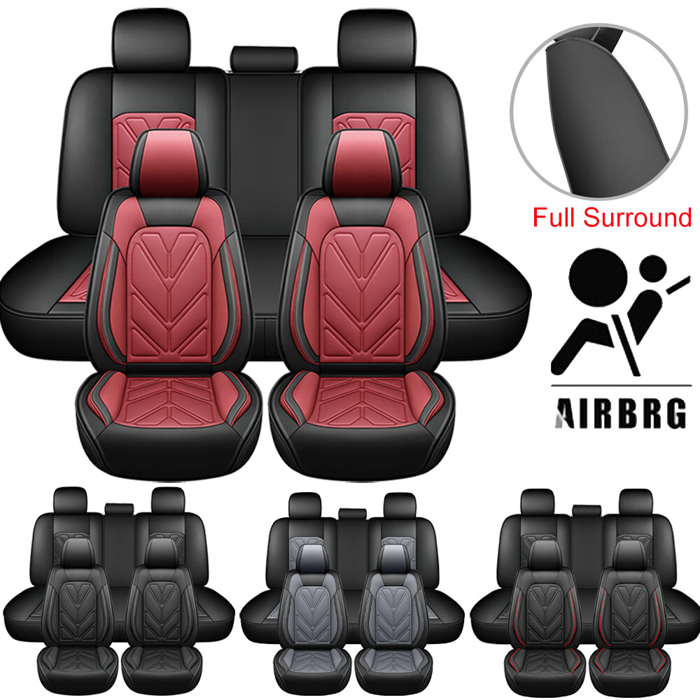 Car Seat Cover Leather Front Rear Full Set Protectors Cushion Pad Mat For Dodge-image