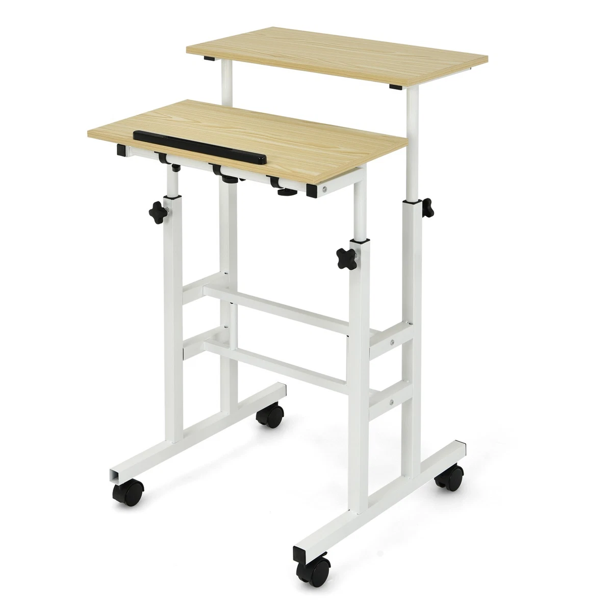 2 tier sit and stand computer desk deals
