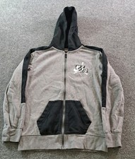 Nike Air Jordan Hoodie Jacket Youth Size Large 12/13 Gray Black Fleece Full Zip