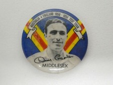 VINTAGE AUSTRALIA ENGLAND 1951 CRICKET TOUR DENNIS COMPTON  HERALD BADGE BUTTON
