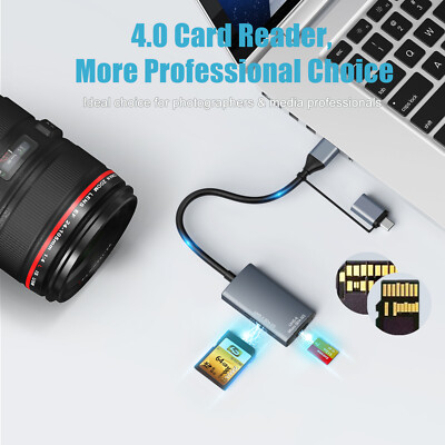 USB Type C SD4.0 Card Reader Writer Expander 2in1 Memory Card Reader for Tablet
