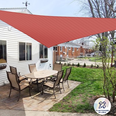 Red 2-28Ft Equilateral Triangle Sun Shade Sail Pool Patio Deck Canopy Awning