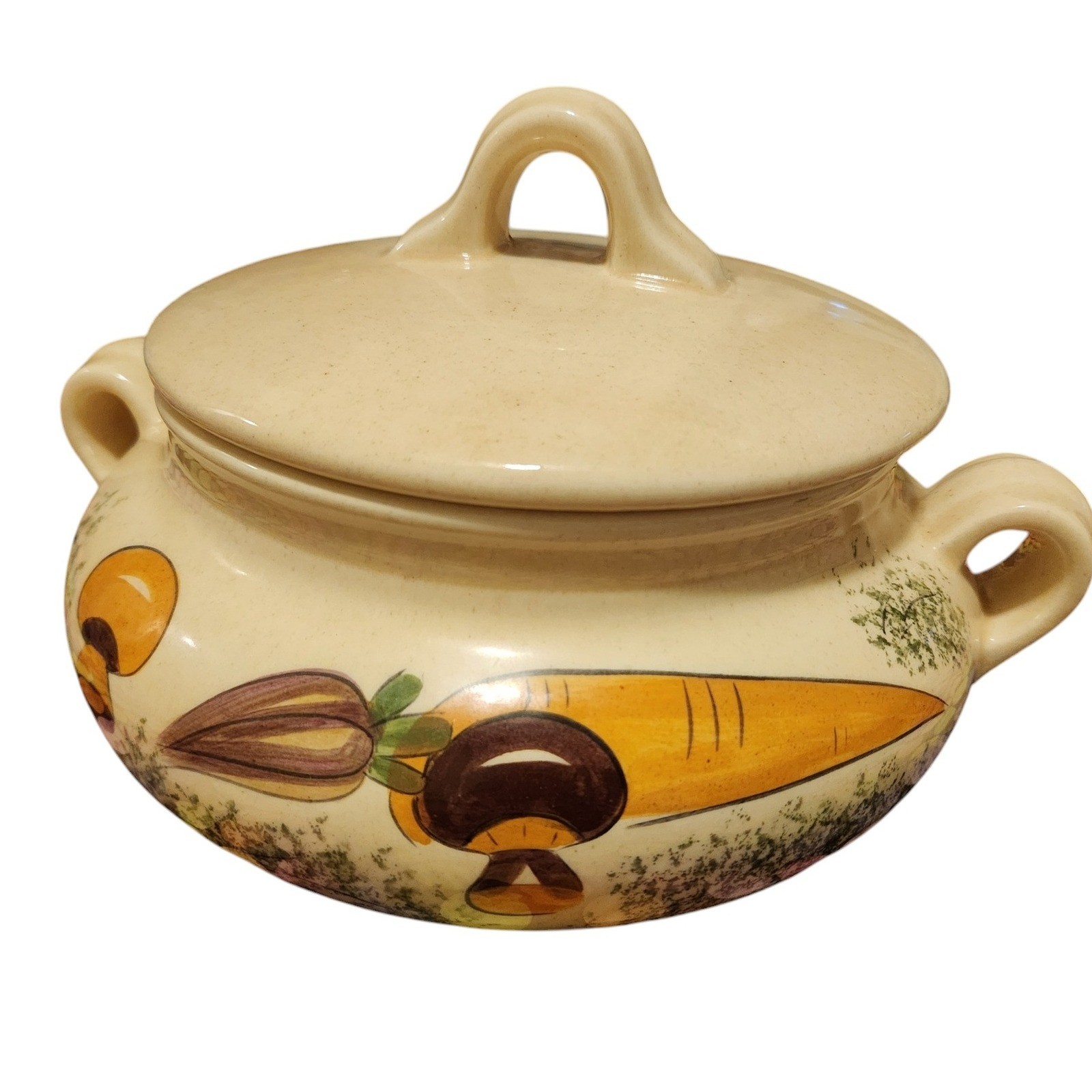 Vintage 1960s Ceramic Mushroom Tureen Ovenware Dish