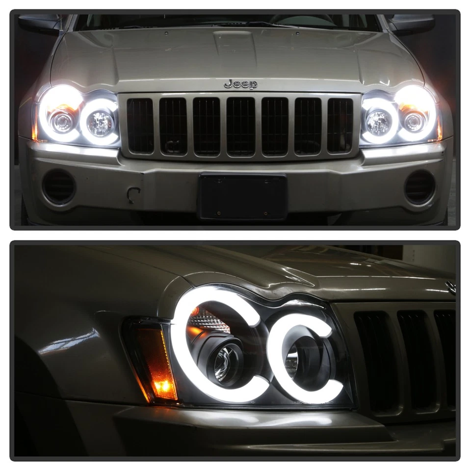 Faros proyectores de tubo LED negros para Jeep Grand Cherokee 2005-2007 Foto 2 de 4