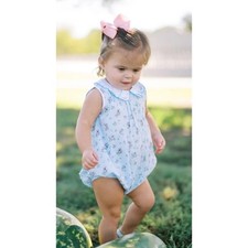 Proper Peony - Bea Blue Floral Swiss Bubble NWT size 9 mo