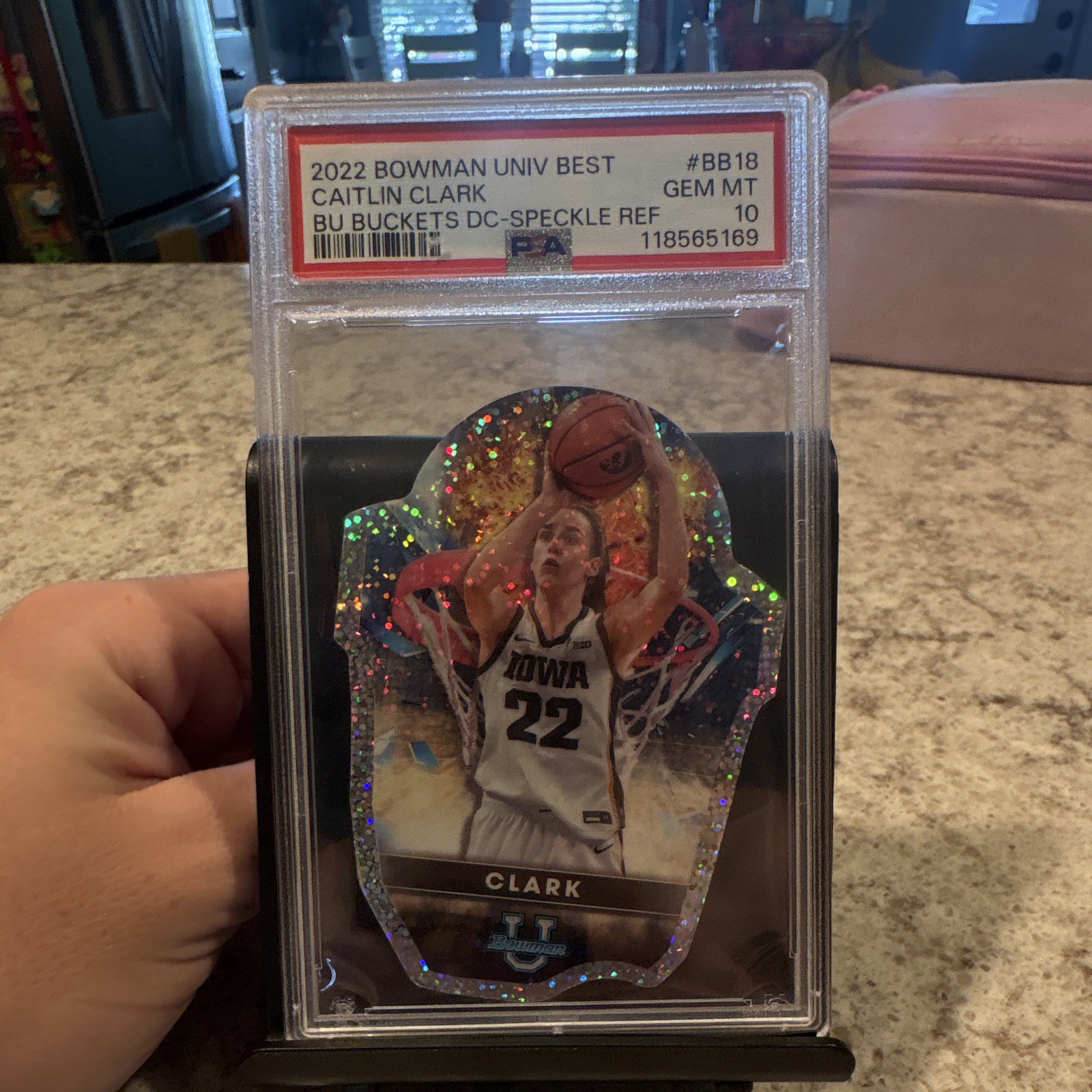 Topps 2022 Bowman University Best Caitlin Clark BB-18 DC-Speckle PSA 10