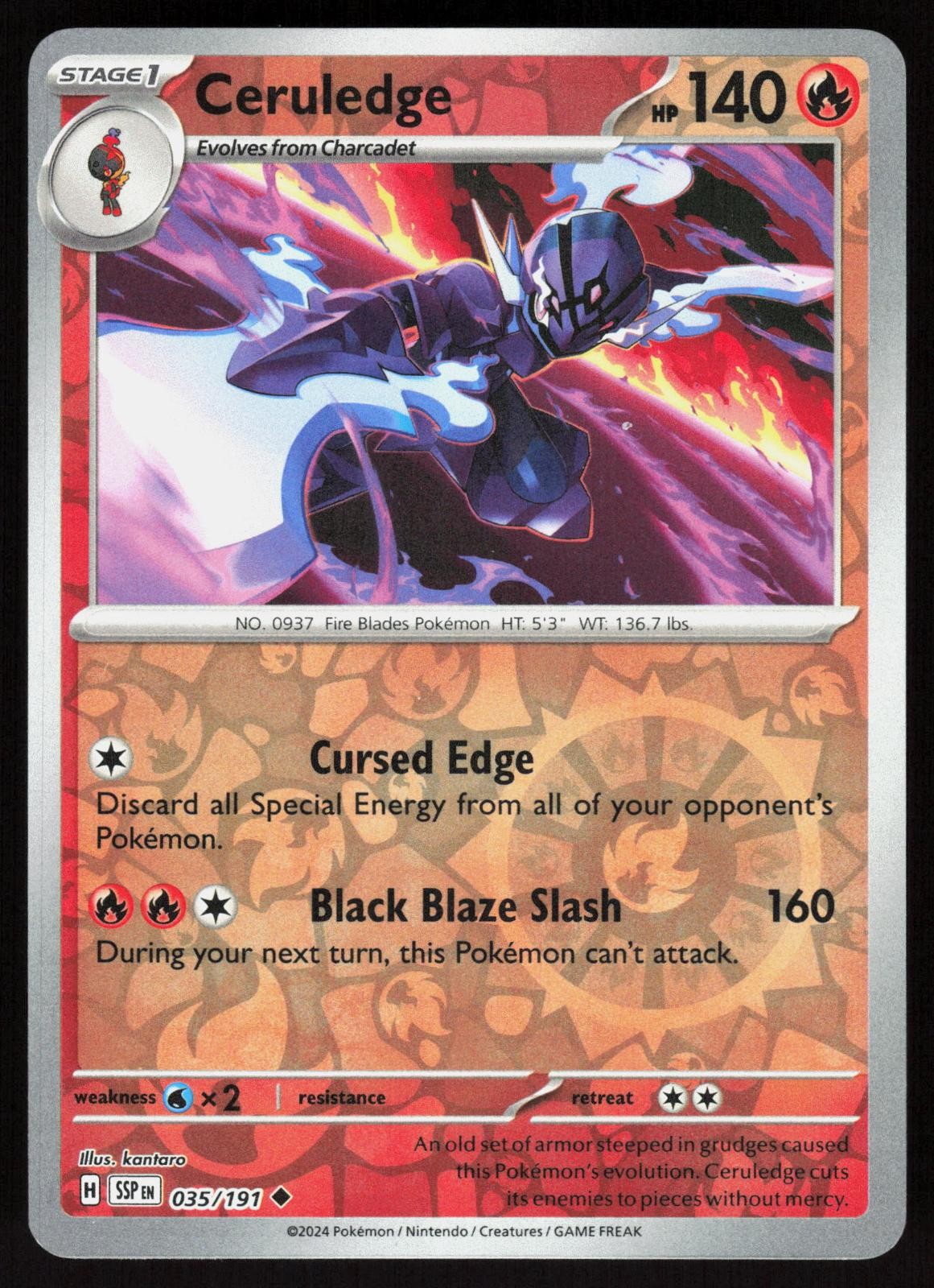 Ceruledge 035/191 Uncommon Surging Sparks Pokemon Reverse Holo Near Mint
