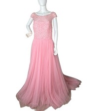 Sherri Hill Size 20 Gown Beaded Fit and Flare Formal Maxi Dress Light Pink