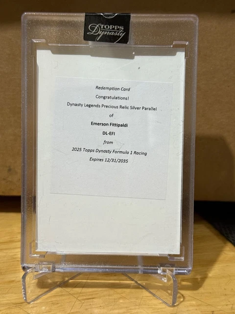 EMERSON FITTIPALDI 2025 TOPPS DYNASTY FORMULA 1 LEGENDS PRECIOUS RELIC AUTO /10