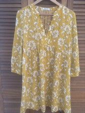 NEW Madewell Silk Lace Up Dress In Assam Floral Babydoll Dress 3/4 Sleeve SZ M