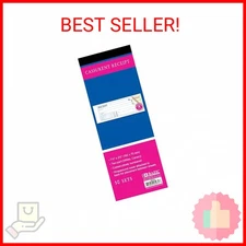 BAZIC Cash Money or Rent Receipt Book, 50 Sets 7 1/2" x 2 3/4" 2-Part Carbonless