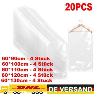 20Stk Kleidersack Kleidersäcke Kleiderhülle Kleiderschutz Transparent 5 Maße