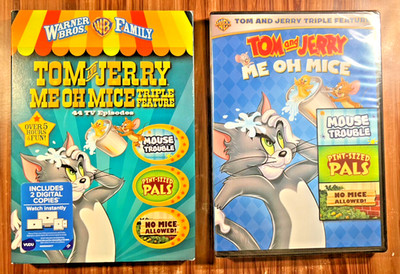 Tom and Jerry Me Oh Mice Triple Feature DVD Mouse Trouble Pint-Sized Pal No Mice