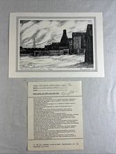 HARRY SMITH "THE DOLBY WORKS, STOKE" UK INDUSTRAIL KILN  ART PRINT 1979 w/ COA