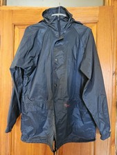 MONSOON waterproof Navy Jacket With Foldaway Hood. U K Size S
