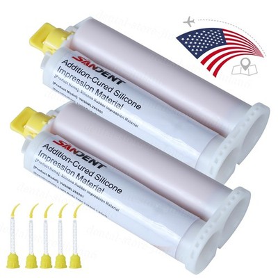 Dental VPS PVS Planting Impression Material Light Body 50ml*2 + 10 Tips