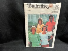Vintage Butterick Pattern 4668 Misses Close Fitting T-shirt, size 10 CUT